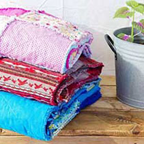 close up of quilt squares